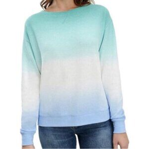 Splendid Dip Dye Ombre Thermal‎ Waffle Knit Pullover Shirt, XL